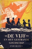 niederlndisches Buchcover: "De Vijf en het gestrande goudschip" (A)