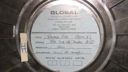 English 16mm positive film reel from Global Television Services Ltd.